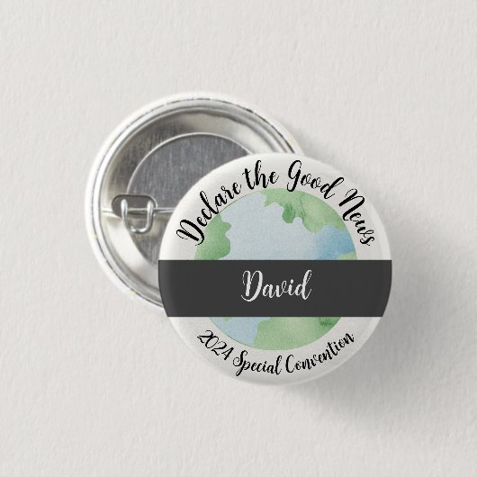 Custom 2024 JW Convention Declare the Good News Button (Vorne & Hinten)