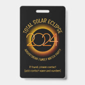 Custom 2024 total SOLAR ECLIPSE Lost Child Group Ausweis (Rückseite)