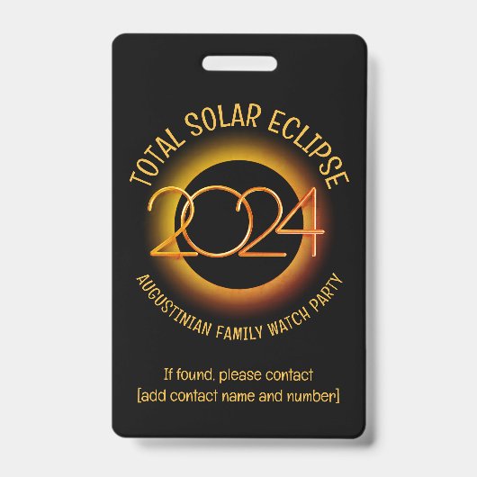 Custom 2024 total SOLAR ECLIPSE Lost Child Group Ausweis (Vorderseite)