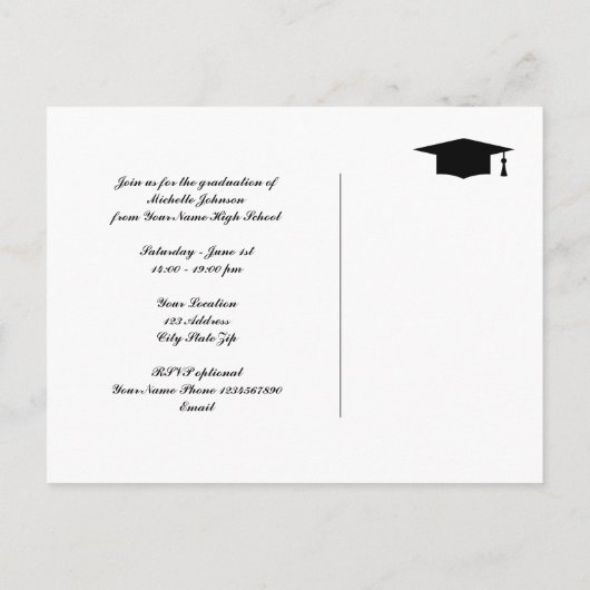 Custom 2025 Abschlussfeier Einladung Postkarten (Rückseite)