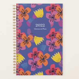 Custom 2025 Blue Blumen Kostenvoranschlag monatlic Planer