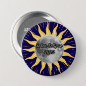 Custom 2025 Blue Solar Eclipse Button (Vorne & Hinten)