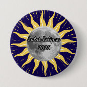 Custom 2025 Blue Solar Eclipse Button (Vorderseite)