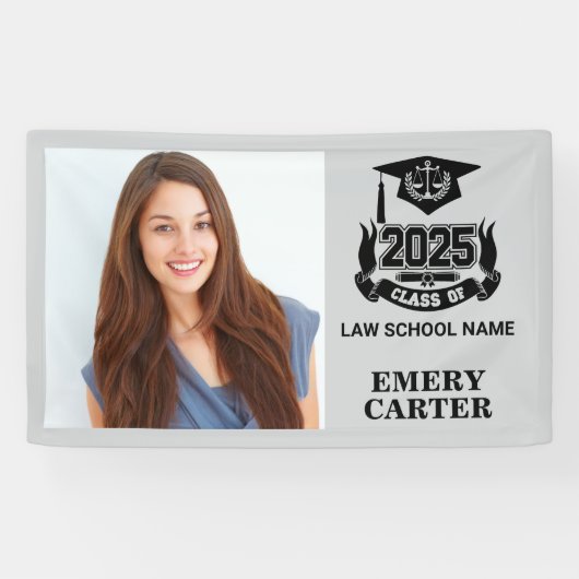 Custom 2025 Graduate Foto Attorney Law School Banner (Horizontal)