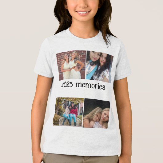 CUSTOM 2025 MEMORIES 4 PHOTO COLLAGE Tri-Blend SHIRT (Vorderseite)