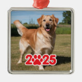 Custom 2025 Pet-Foto Ornament Aus Metall (Vorne)