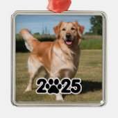 Custom 2025 Pet-Foto Ornament Aus Metall (Vorne)