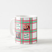 Custom 2025 Red Green Kariert Family Foto Kaffeetasse (Vorderseite Links)