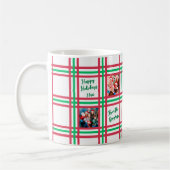 Custom 2025 Red Green Kariert Family Foto Kaffeetasse (Links)
