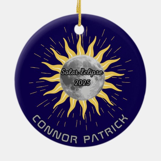 Custom 2025 Solar Eclipse Memory Keramik Ornament (Hinten)