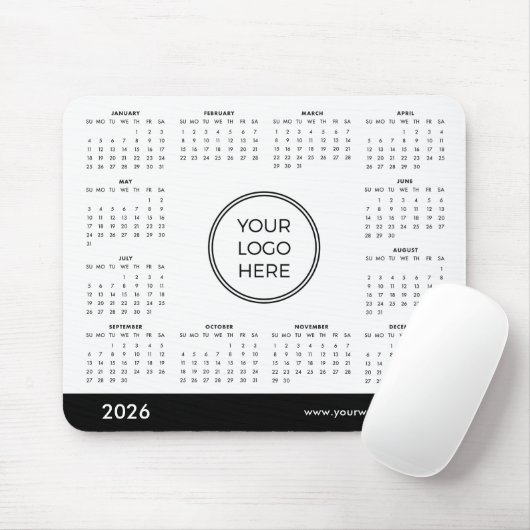 Custom 2026 Calendar Business Logo Mouse Pad Mousepad (Mit Mouse)