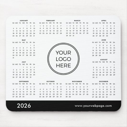 Custom 2026 Calendar Business Logo Mouse Pad Mousepad (Vorne)