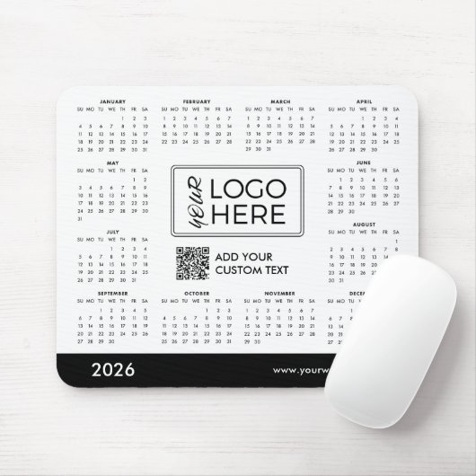 Custom 2026 Calendar Business Logo Mousepad (Mit Mouse)