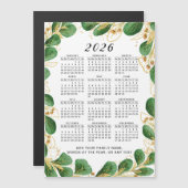 Custom 2026 Calendar Magnet mit eleganter Vegetati (Vorne/Hinten)