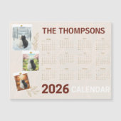 Custom 2026 Calendar with Seasonal Cat Magnetkarte (Vorderseite)
