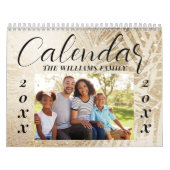 Custom 2026 Elegant Script Gold Family Foto Kalender (Titelbild)