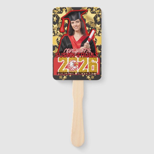 Custom 2026 Grad Fan for High School & College Fächer (Vorderseite)