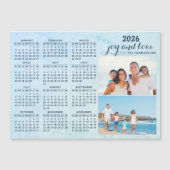 Custom 2026 Kalender Magnet zwei Foto Collage Blau (Vorderseite)