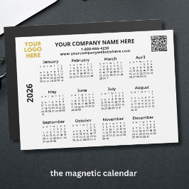 Custom 2026 Logo QR Business Magnetic Calendar Magnetkarte