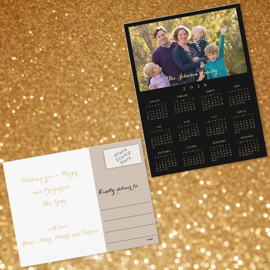 Custom 2026 Photo Calendar Christmas New Years Feiertagspostkarte