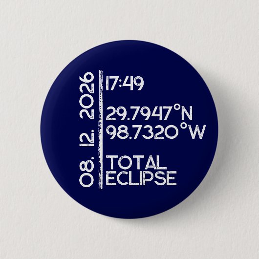 Custom 2026 Solar Eclipse Button (Vorderseite)