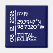 Custom 2026 Solar Eclipse Magnet (Vorne)