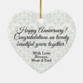 Custom - 20. Emerald Jewel Damask Jubiläum Keramikornament (Hinten)