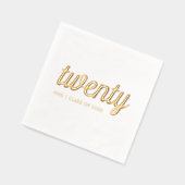 Custom 20. Wiedersehen Modern Gold Foil Napkins Servietten Mit Folie (Links)