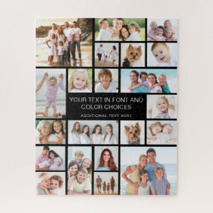 Custom 21 Foto Collage Personalisiert Black Puzzle