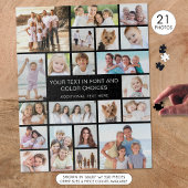 Custom 21 Foto Collage Personalisiert Black Puzzle
