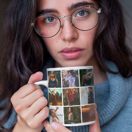 Custom 21 Foto Collage Personalisiert Kaffeetasse