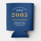 Custom 21. Geburtstag Blue Gold mit Foto Dosenkühler (Vorderseite)