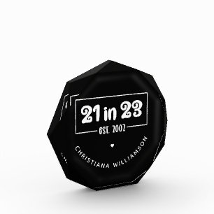 Custom 21. Geburtstag Geschenk 21 im 23. Est 2002 Fotoblock