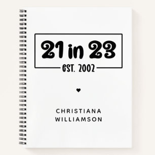 Custom 21. Geburtstag Geschenk 21 im 23. Est 2002 Notizblock