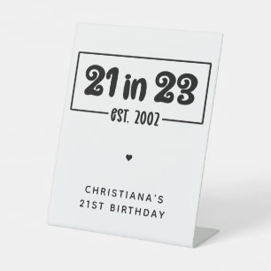 Custom 21. Geburtstag Geschenk 21 im 23. Est 2002 Sockelschild