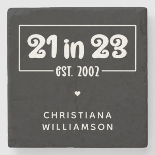 Custom 21. Geburtstag Geschenk 21 im 23. Est 2002 Steinuntersetzer
