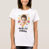 Custom 21. Geburtstag mit Foto-Shirt T-Shirt (Vorderseite)