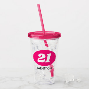 Custom 21. Geburtstag Party Kunststoff-Trommel Gla Acryltrinkbecher