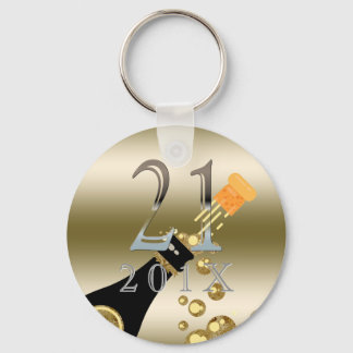 Custom 21. Geburtstagsgeschenk | Champagner Gold S Schlüsselanhänger