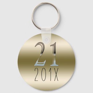 Custom 21. Geburtstagsgeschenk | Gold Silver Numbe Schlüsselanhänger