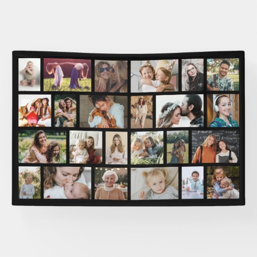 Custom 24 Foto Collage Party Banner (Horizontal)