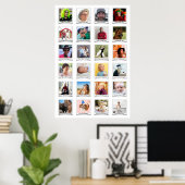 Custom 24 Foto Collage Retro Instant Film & Notes Poster (Heimbüro)