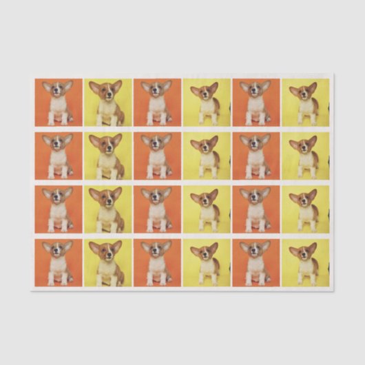 Custom 24 Photo Collage Your Pet Dog Picture On Seidenpapier (Vorderseite)