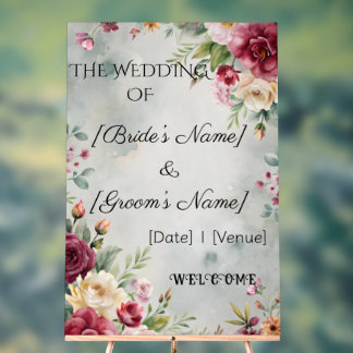 Custom 24" x 36" Wedding Acrylic Sign Acrylschild