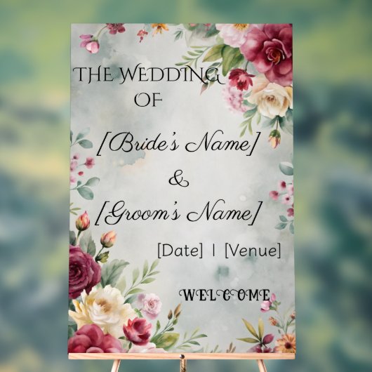 Custom 24" x 36" Wedding Acrylic Sign Acrylschild (Neutral)