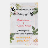 Custom 24" x 36" Wedding Acrylic Sign Acrylschild (Vorderseite)