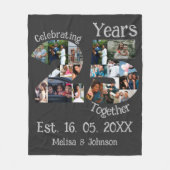 Custom 25. Hochzeitstag Foto Collage Fleecedecke (Vorderseite)