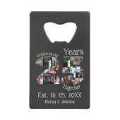 Custom 25. Hochzeitstag Foto Collage Geldbeutel Flaschenöffner (Vorderseite)