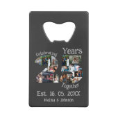 Custom 25. Hochzeitstag Foto Collage Geldbeutel Flaschenöffner (Rückseite)