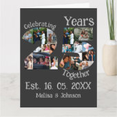 Custom 25. Hochzeitstag Foto Collage Karte (Vorderseite)